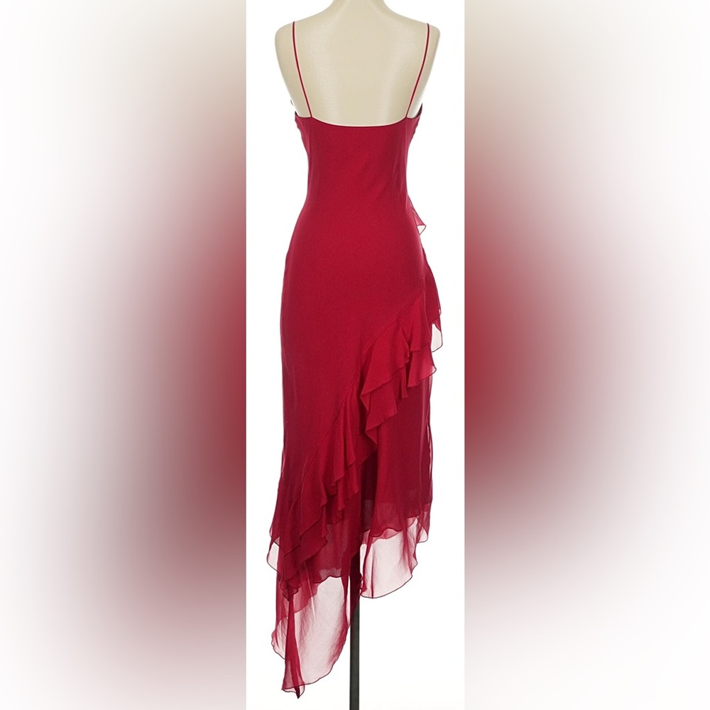 Cache Vintage Silk Cocktail Dress in Red Size XS - Picture 2 of 5